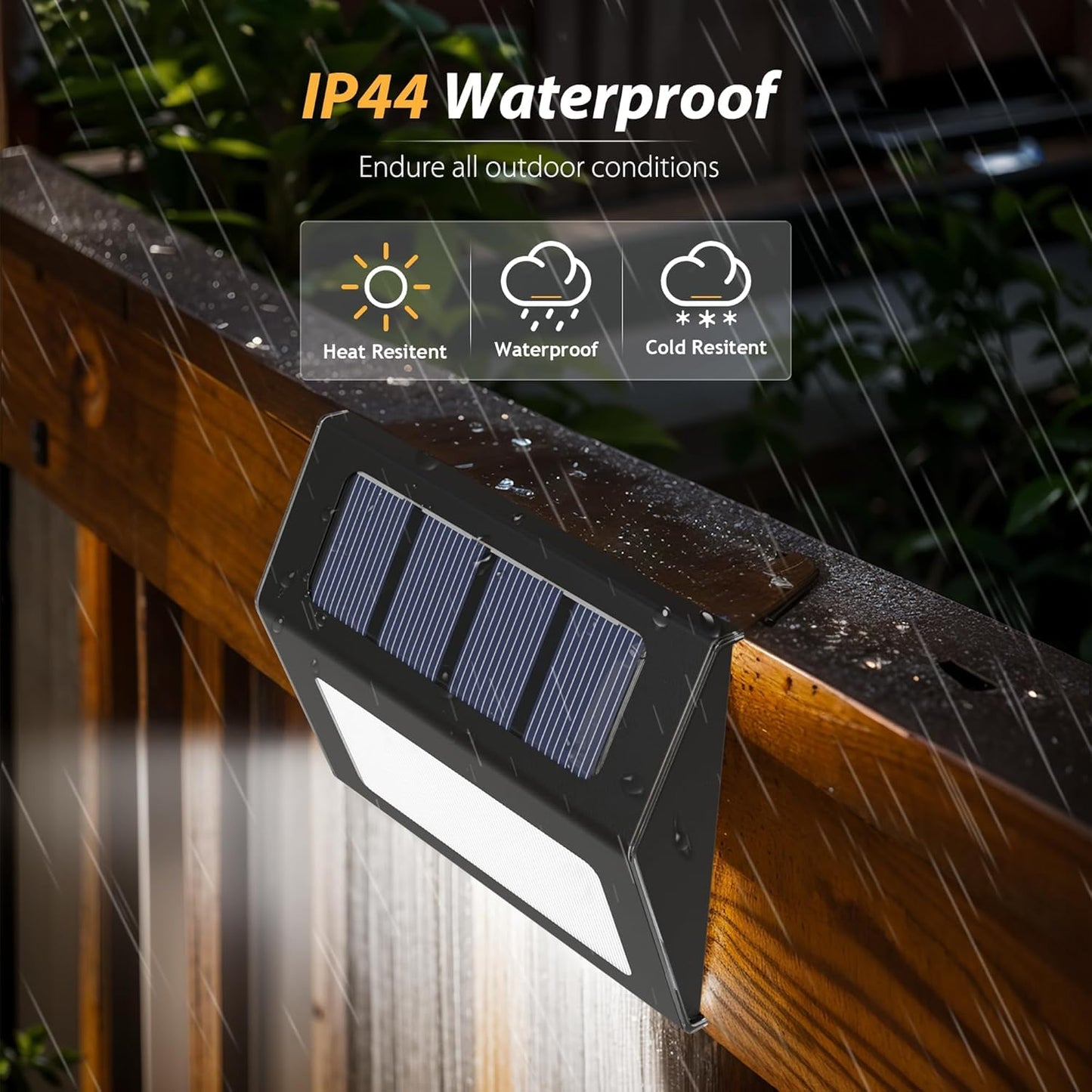 lightwiwu Solar Lights Outdoor Waterproof, 12 Pack Solar Fence Lights Auto On/Off, Bright LED Outdoor Lighting for Fence, Patio, Deck, Garden, Pathway, Cold White Light with Black Shell