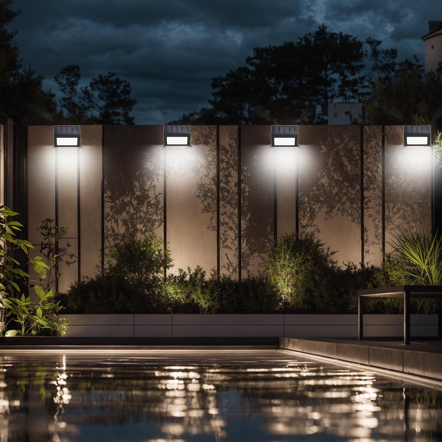 lightwiwu Solar Lights Outdoor Waterproof, 12 Pack Solar Fence Lights Auto On/Off, Bright LED Outdoor Lighting for Fence, Patio, Deck, Garden, Pathway, Cold White Light with Black Shell